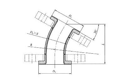 搪玻璃配件之搪玻璃30°弯头