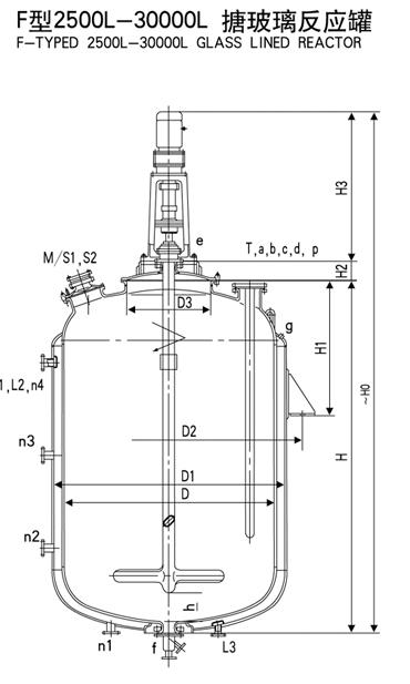 20000L搪玻璃反应釜技术参数